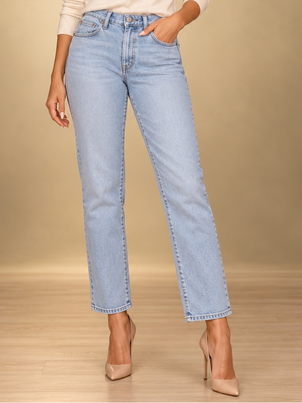 Levi’s Wedgie Straight Jeans Women’s Size 31 Light Wash High Rise